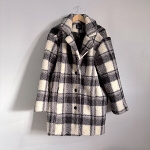 Love Tree Plaid Sherpa Coat